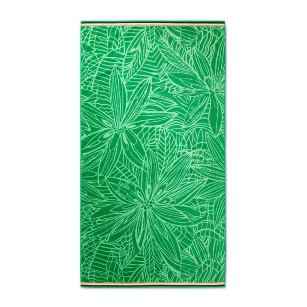 Linear Floral Beach Towel Green - Tabitha Brown  nwt